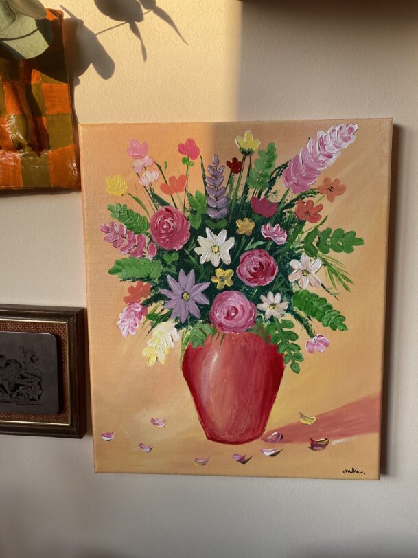 Flowers in the Yellow room - Original Acrylic Painting | Hand-Painted - Image 4