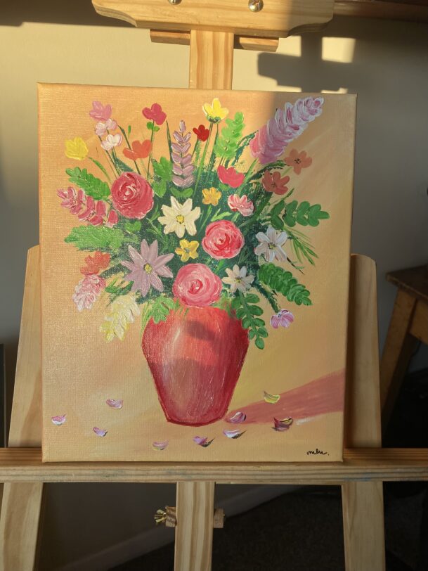 Flowers in the Yellow room - Original Acrylic Painting | Hand-Painted - Image 3